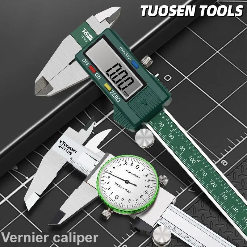Digital Caliper 150Mm Stainless Steel - TUOSEN 산업용 충격 방지 캘리퍼스, LCD