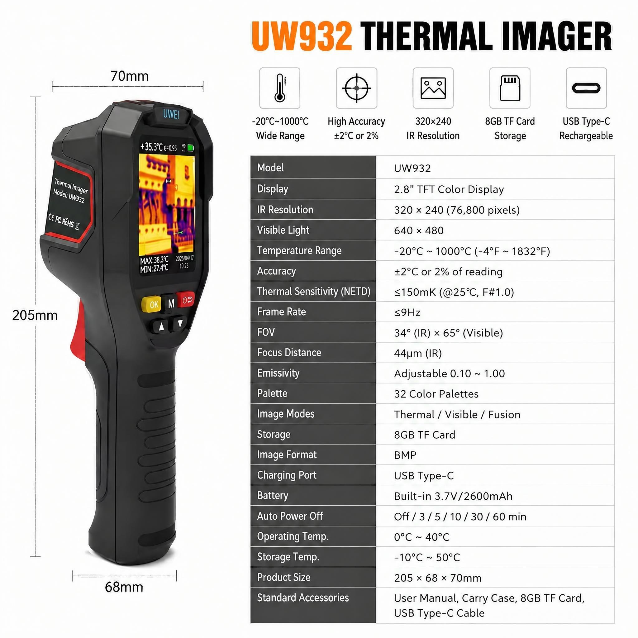 휴대용 열화상 카메라 32x32 -20~1000 ℃   - Thermal Imaging Camera Pcb Repair 리뷰 및 가격